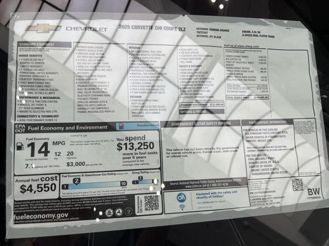 new 2025 Chevrolet Corvette car, priced at $127,995