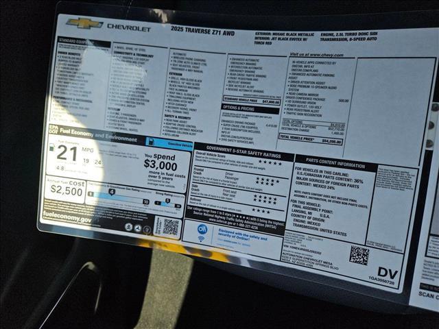 new 2025 Chevrolet Traverse car, priced at $51,564