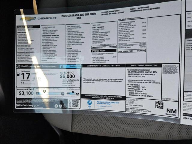 new 2025 Chevrolet Colorado car, priced at $52,202