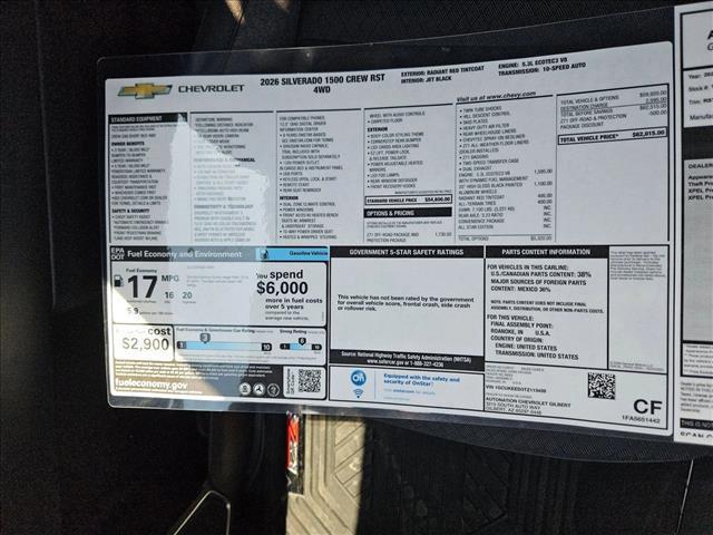 new 2026 Chevrolet Silverado 1500 car, priced at $52,015