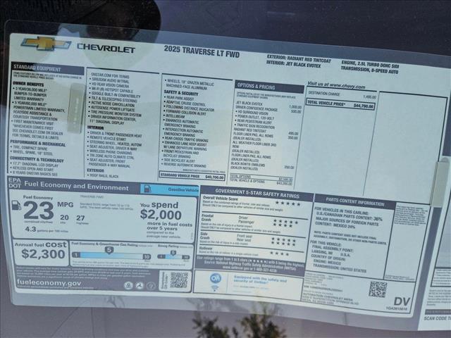 new 2025 Chevrolet Traverse car, priced at $44,790