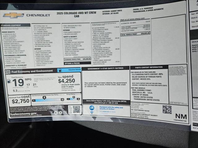 new 2025 Chevrolet Colorado car, priced at $35,825