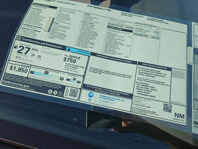 new 2026 Chevrolet Equinox car, priced at $28,975