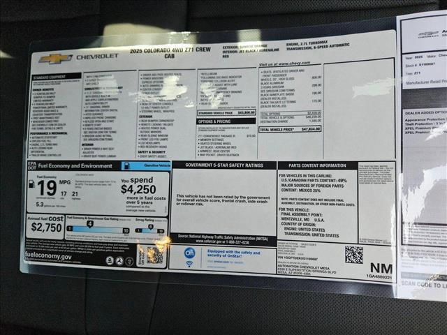 new 2025 Chevrolet Colorado car, priced at $45,648