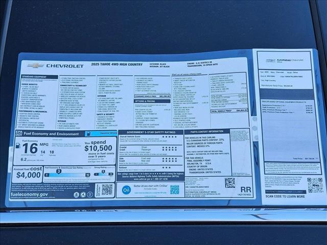 new 2025 Chevrolet Tahoe car, priced at $83,804