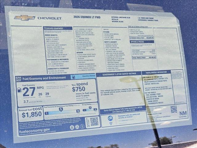 new 2026 Chevrolet Equinox car, priced at $29,251