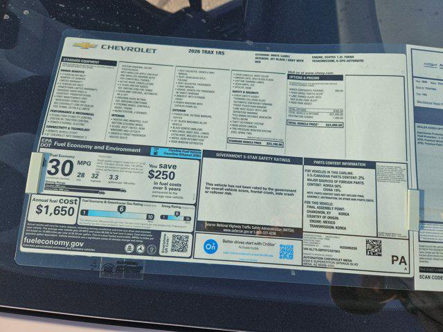 new 2026 Chevrolet Trax car, priced at $24,493