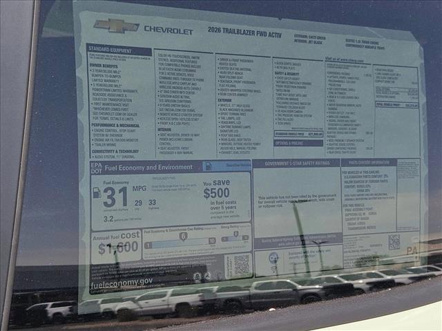 new 2026 Chevrolet TrailBlazer car, priced at $29,680