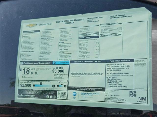 new 2025 Chevrolet Colorado car, priced at $39,709