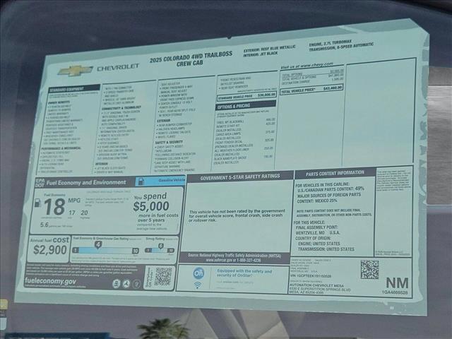 new 2025 Chevrolet Colorado car, priced at $41,443