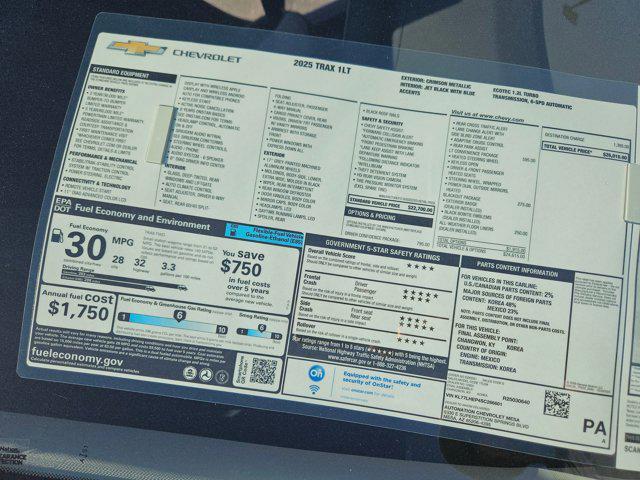 new 2025 Chevrolet Trax car, priced at $22,910