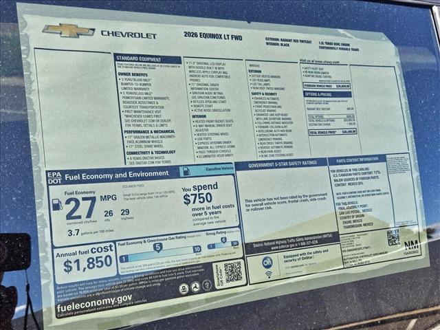 new 2026 Chevrolet Equinox car, priced at $27,490