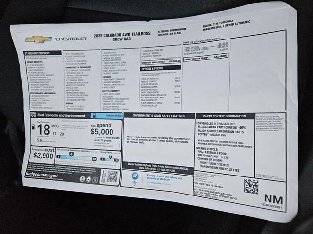 new 2025 Chevrolet Colorado car, priced at $41,443