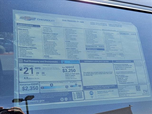 new 2026 Chevrolet Traverse car, priced at $52,217
