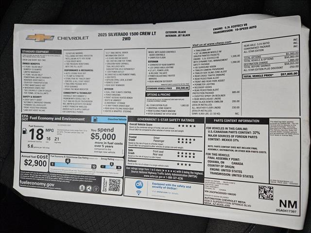 new 2025 Chevrolet Silverado 1500 car, priced at $46,055