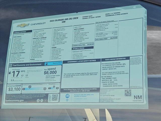 new 2025 Chevrolet Colorado car, priced at $50,479