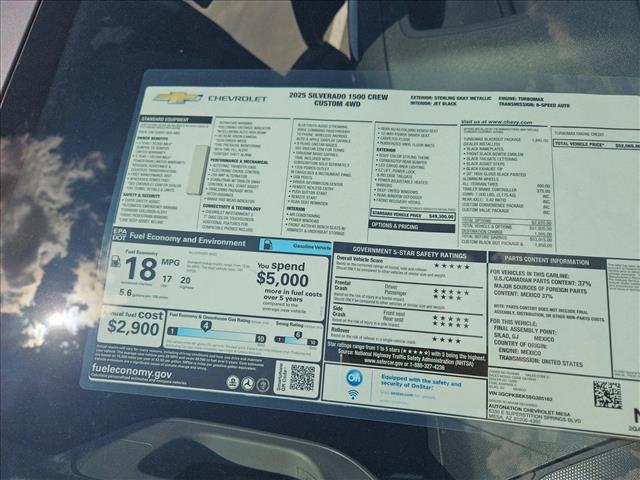 new 2025 Chevrolet Silverado 1500 car, priced at $41,065