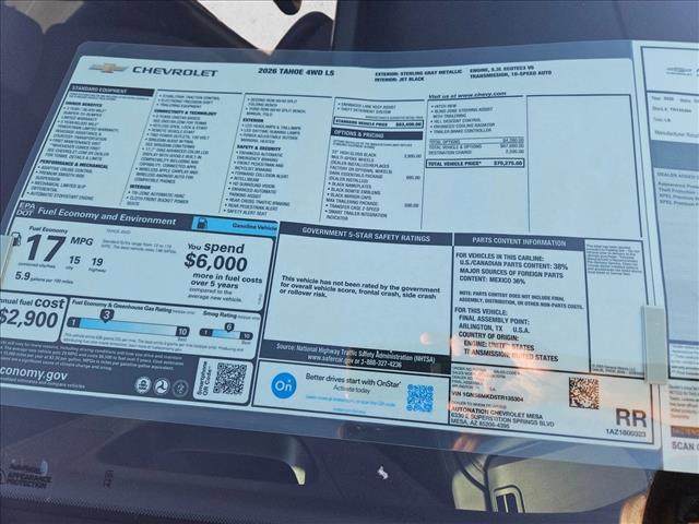 new 2026 Chevrolet Tahoe car, priced at $66,466