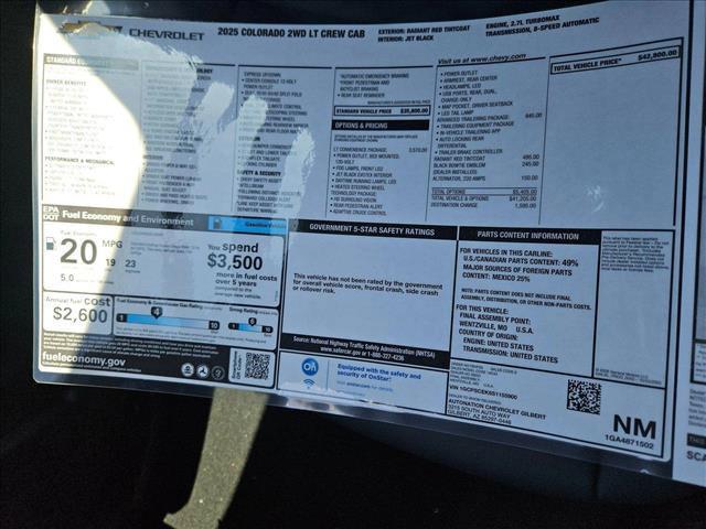 new 2025 Chevrolet Colorado car, priced at $38,800