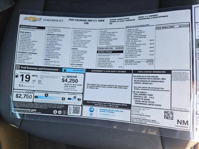 new 2025 Chevrolet Colorado car, priced at $45,754