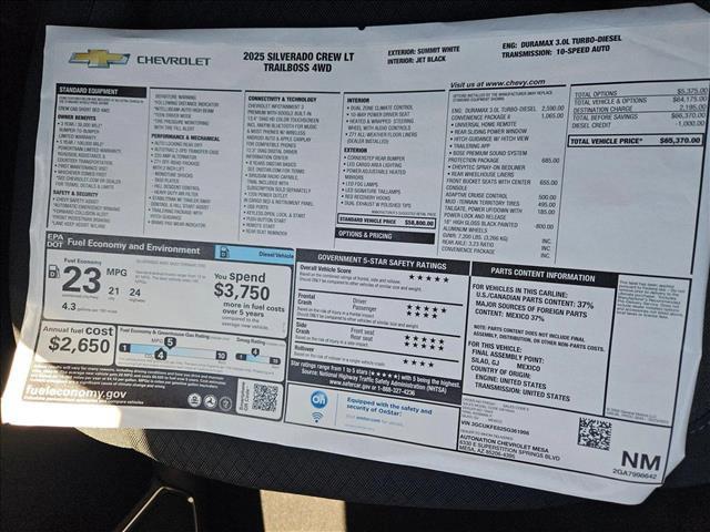 new 2025 Chevrolet Silverado 1500 car, priced at $55,370