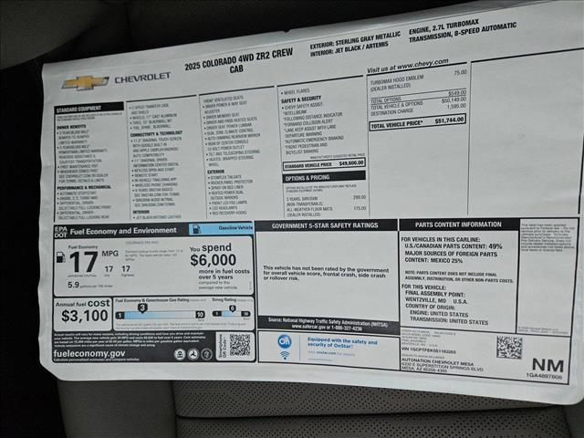 new 2025 Chevrolet Colorado car, priced at $47,744