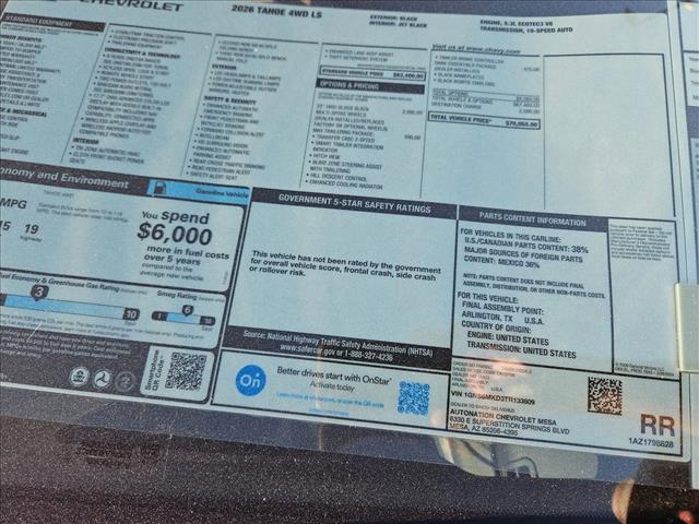 new 2026 Chevrolet Tahoe car, priced at $66,266