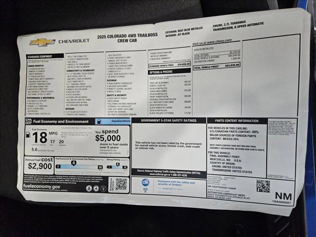 new 2025 Chevrolet Colorado car, priced at $41,603