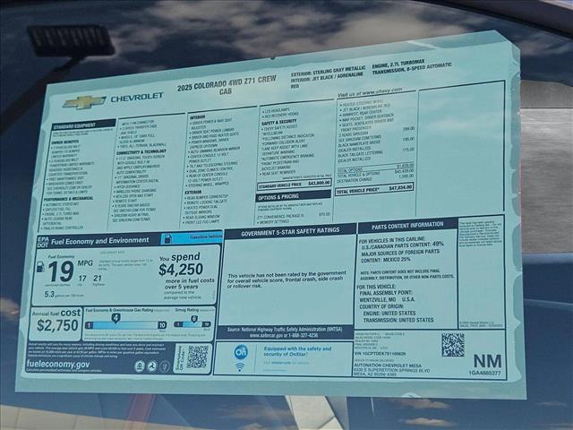 new 2025 Chevrolet Colorado car, priced at $45,780