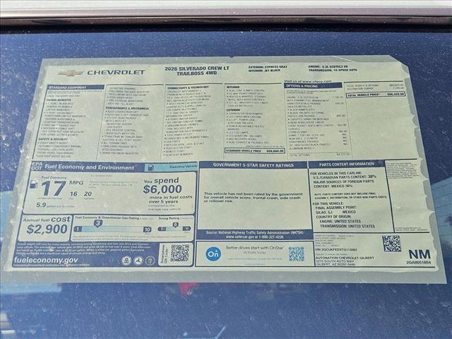 new 2026 Chevrolet Silverado 1500 car, priced at $56,420