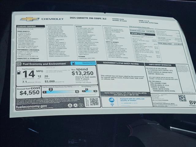 new 2025 Chevrolet Corvette car, priced at $135,860