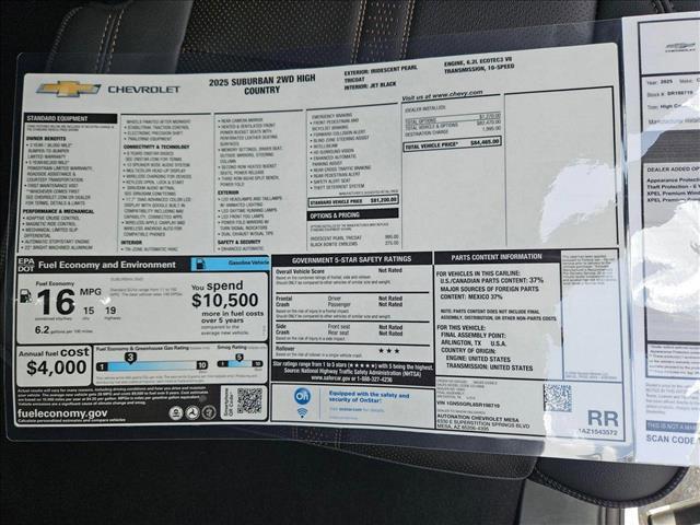 new 2025 Chevrolet Suburban car, priced at $76,965
