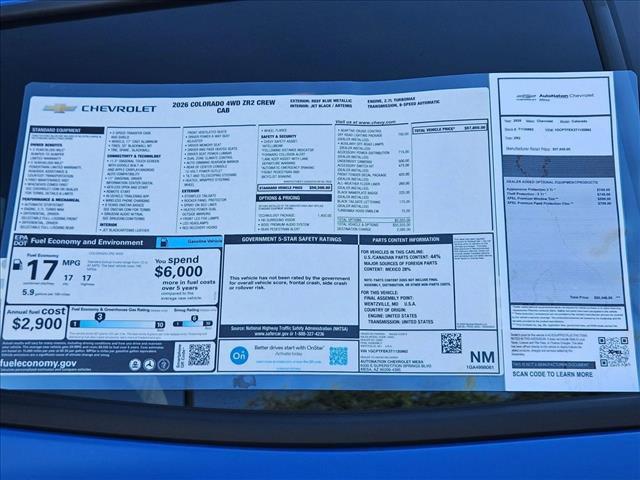 new 2026 Chevrolet Colorado car, priced at $52,650