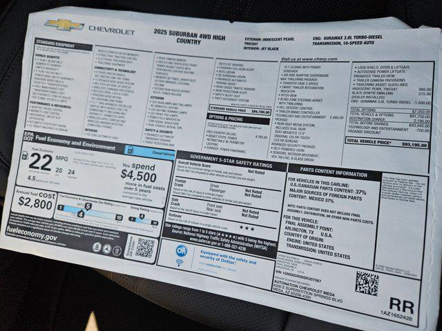 new 2025 Chevrolet Suburban car, priced at $88,054