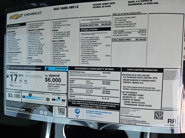 new 2025 Chevrolet Tahoe car, priced at $64,091
