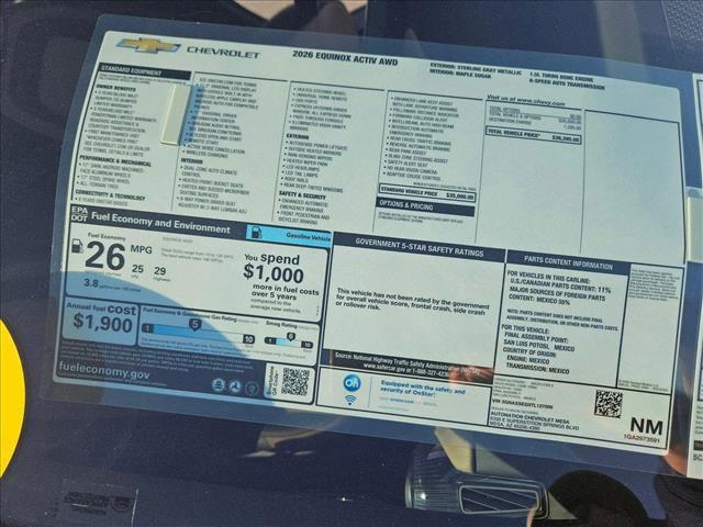 new 2026 Chevrolet Equinox car, priced at $34,785