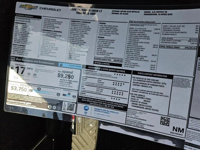 new 2025 Chevrolet Silverado 1500 car, priced at $61,305