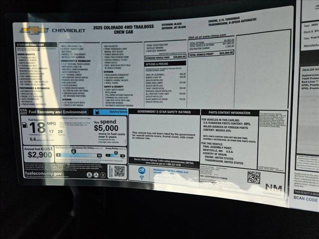 new 2025 Chevrolet Colorado car, priced at $41,443