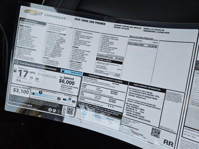 new 2025 Chevrolet Tahoe car, priced at $71,420