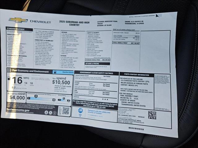 new 2025 Chevrolet Suburban car, priced at $82,554