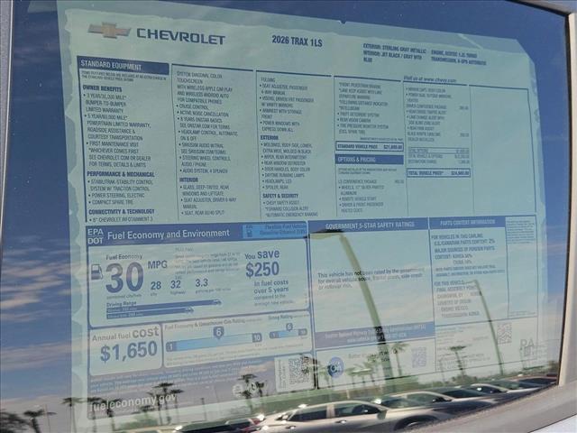 new 2026 Chevrolet Trax car, priced at $24,216