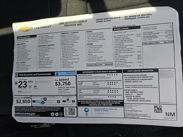 new 2025 Chevrolet Silverado 1500 car, priced at $54,179