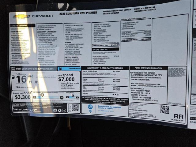 new 2025 Chevrolet Suburban car, priced at $77,644