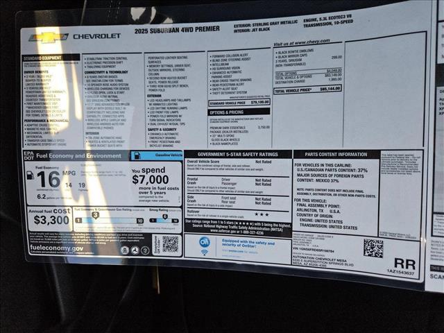 new 2025 Chevrolet Suburban car, priced at $80,508