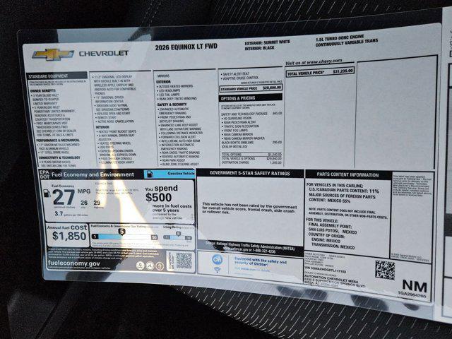 new 2026 Chevrolet Equinox car, priced at $26,735