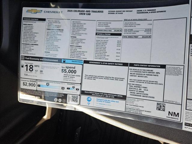 new 2025 Chevrolet Colorado car, priced at $42,629