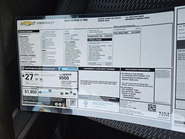 new 2026 Chevrolet Equinox car, priced at $27,730