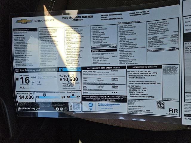 new 2025 Chevrolet Suburban car, priced at $90,860