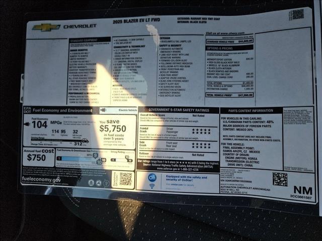 new 2025 Chevrolet Blazer EV car, priced at $40,080