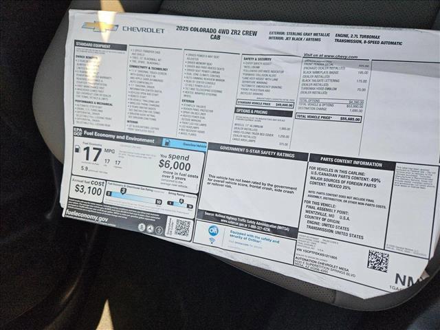 new 2025 Chevrolet Colorado car, priced at $50,685
